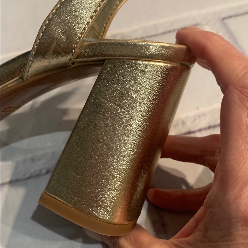 ASOS Gold Block Heel Sandals - Picture 10 of 11
